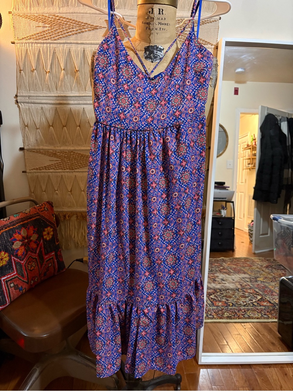 Ecoté Blue And Pink Floral Dress